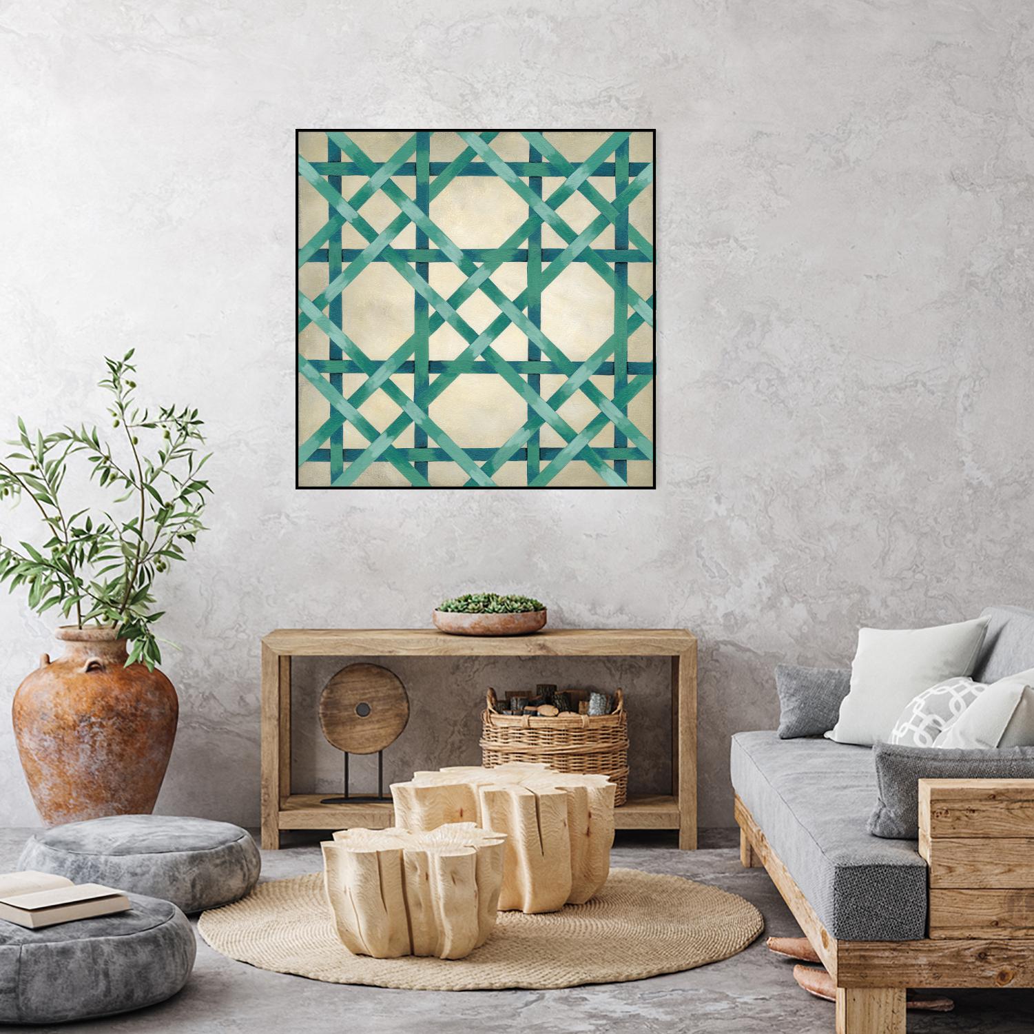 Woven Symmetry VI by Chariklia Zarris on GIANT ART - green patterns