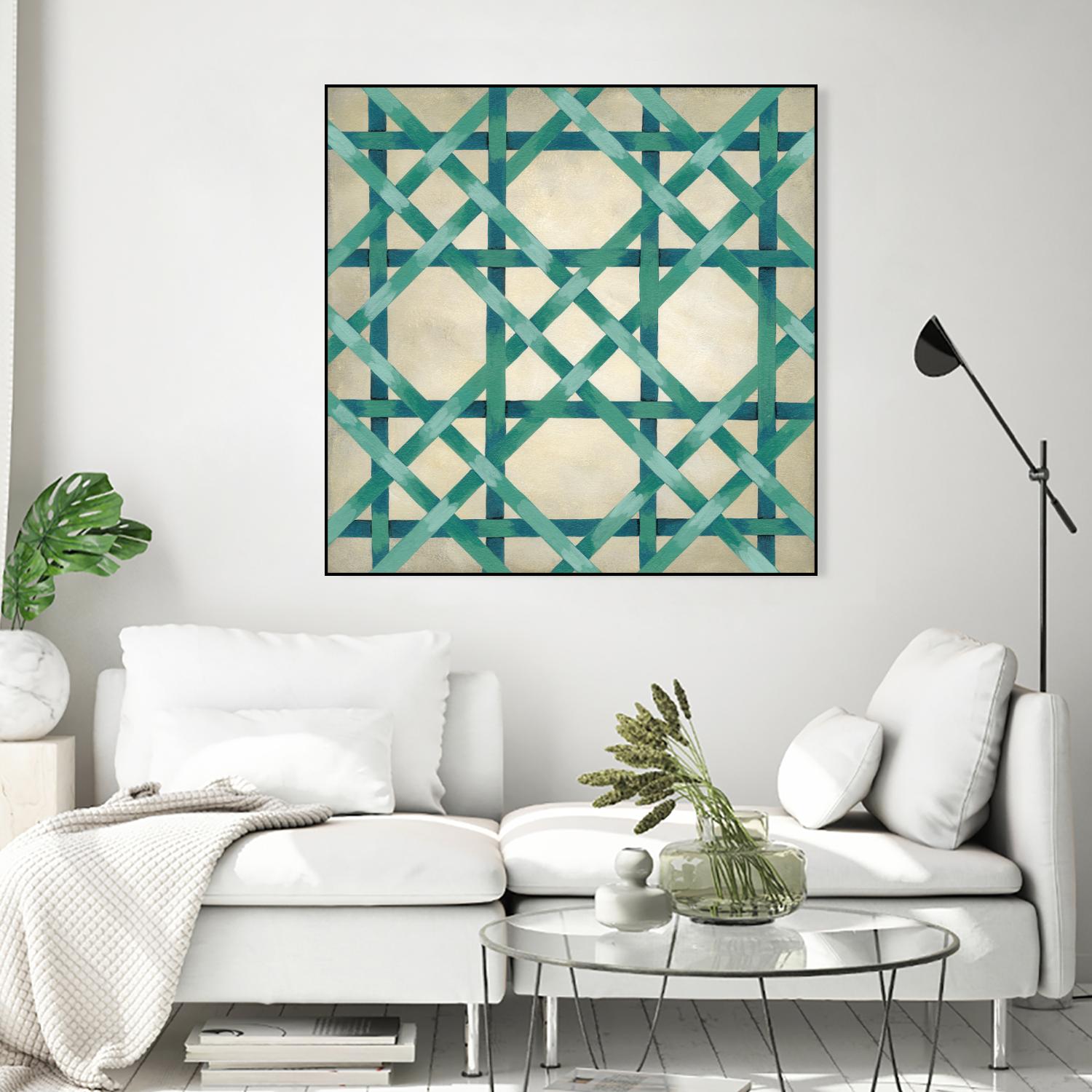 Woven Symmetry VI by Chariklia Zarris on GIANT ART - green patterns