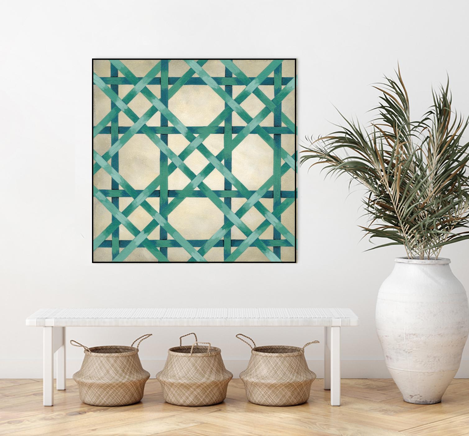 Woven Symmetry VI by Chariklia Zarris on GIANT ART - green patterns