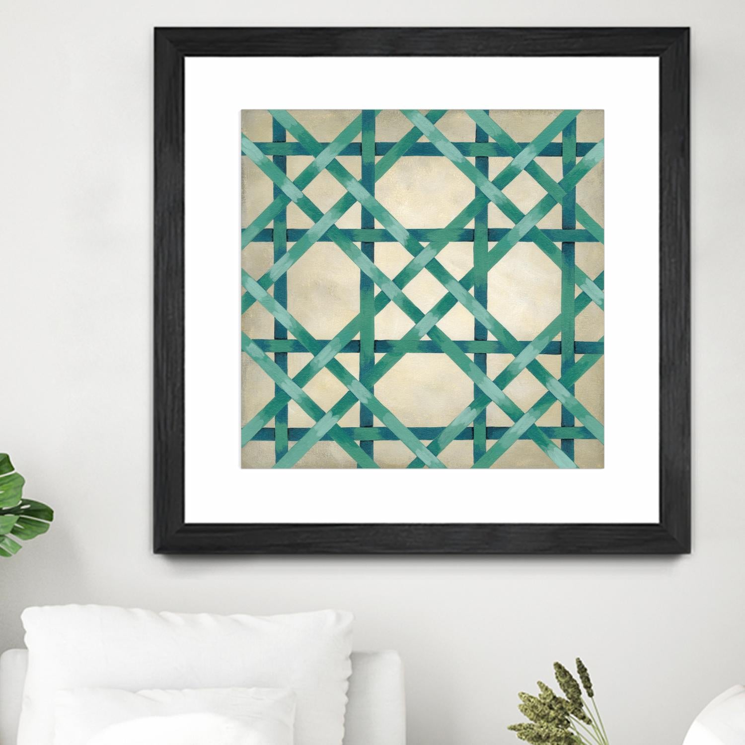 Woven Symmetry VI by Chariklia Zarris on GIANT ART - green patterns