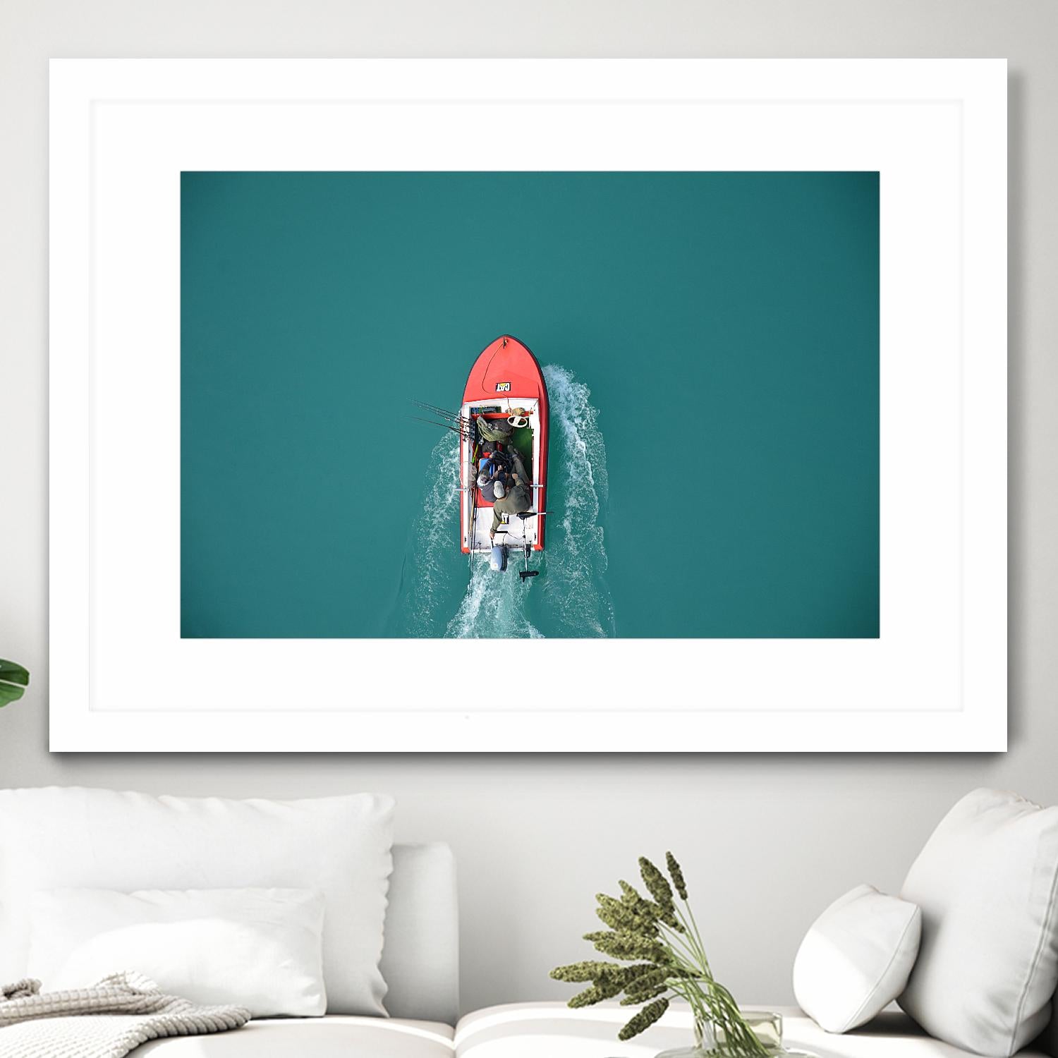 Boat by Pexels on GIANT ART - red photography boat