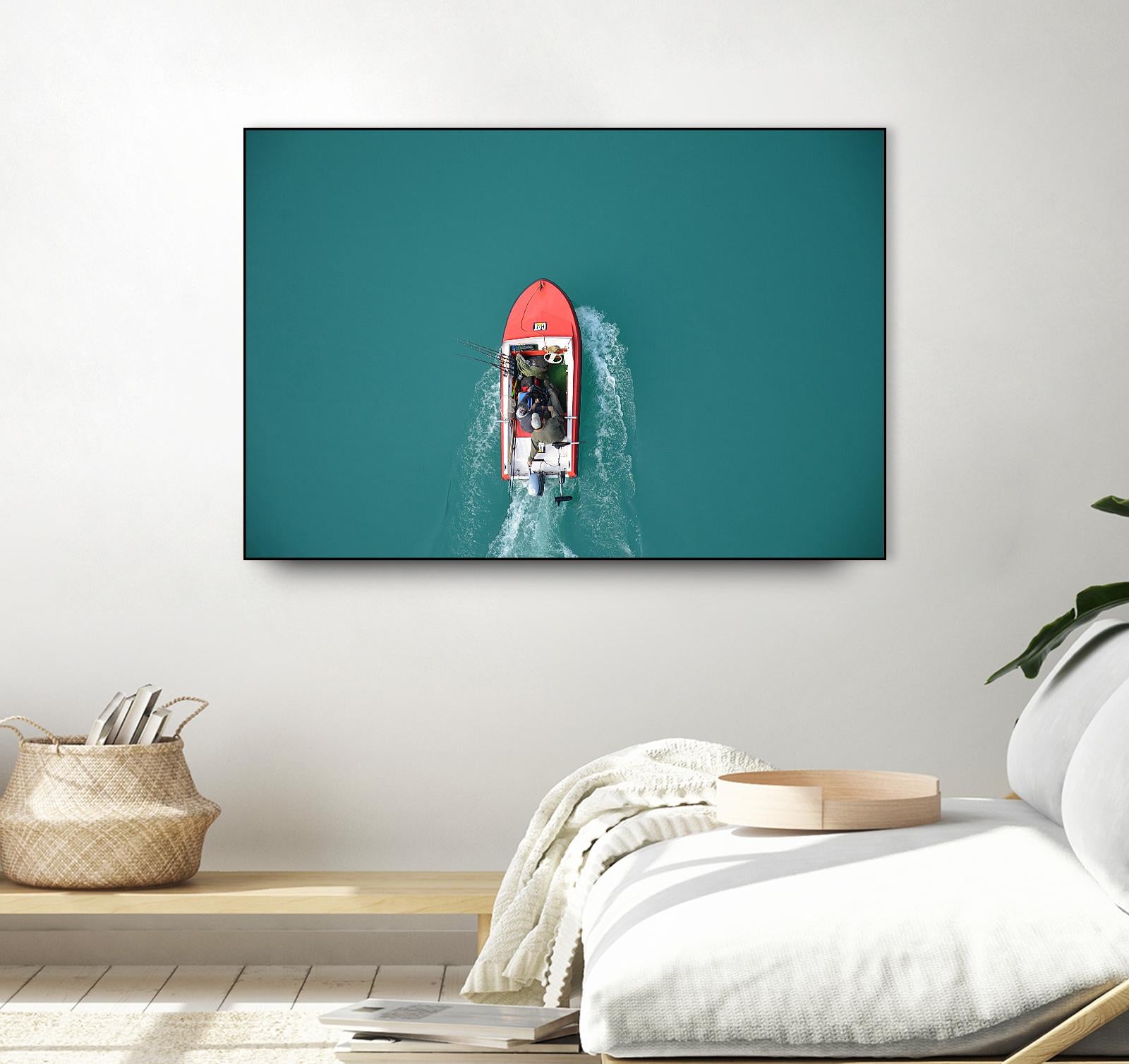 Boat by Pexels on GIANT ART - red nautical