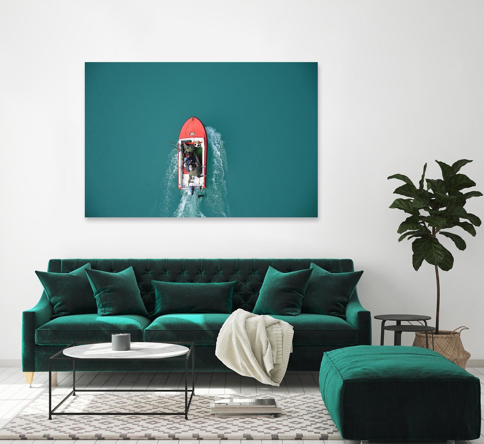 Boat by Pexels on GIANT ART - red photography boat