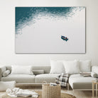 Lonely boat by Pexels on GIANT ART - blue nautical