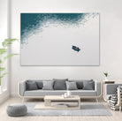 Lonely boat by Pexels on GIANT ART - blue nautical