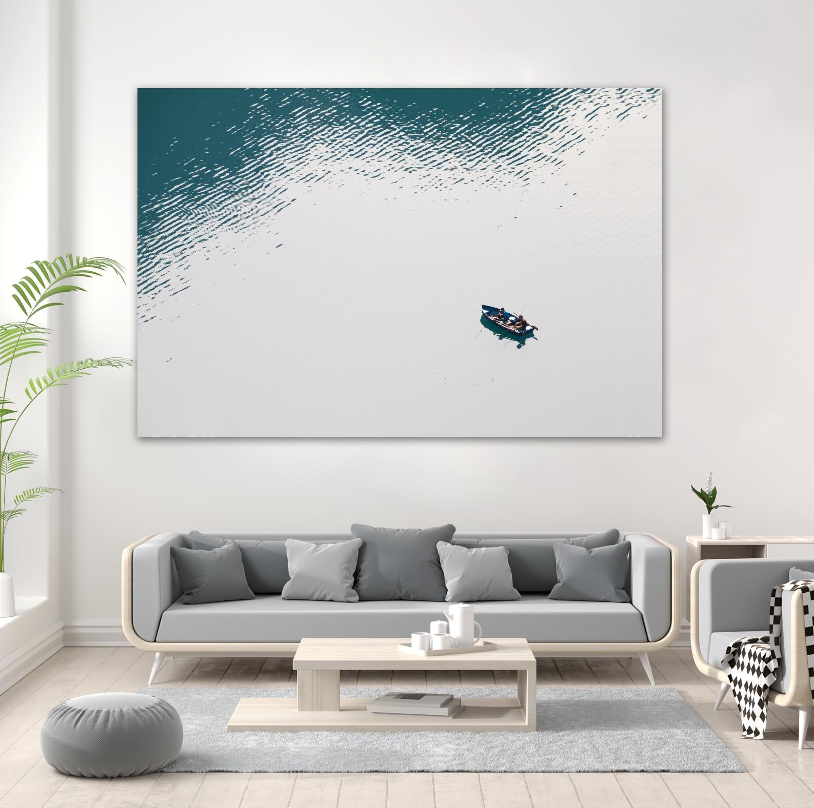 Lonely boat by Pexels on GIANT ART - blue nautical