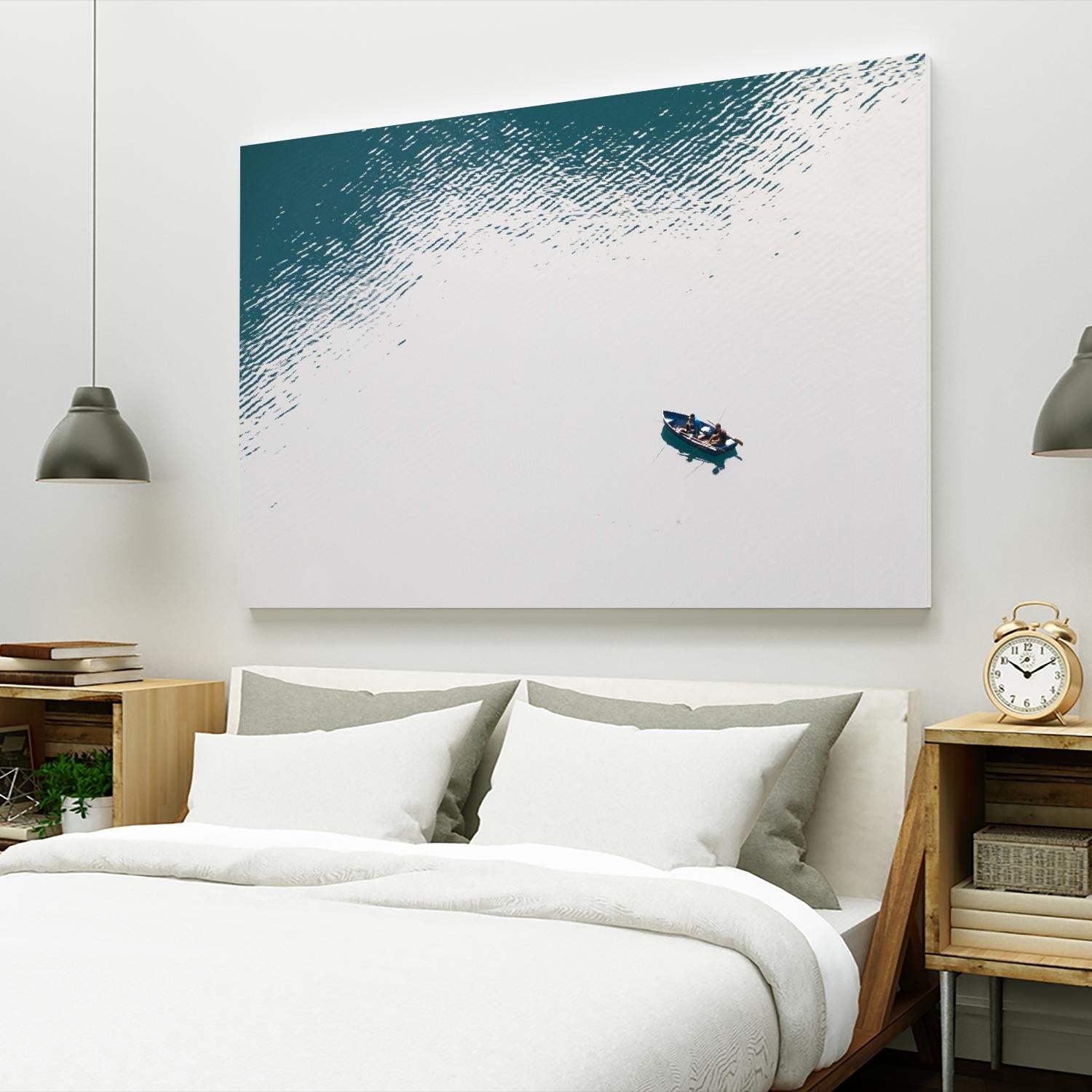 Lonely boat by Pexels on GIANT ART - blue nautical