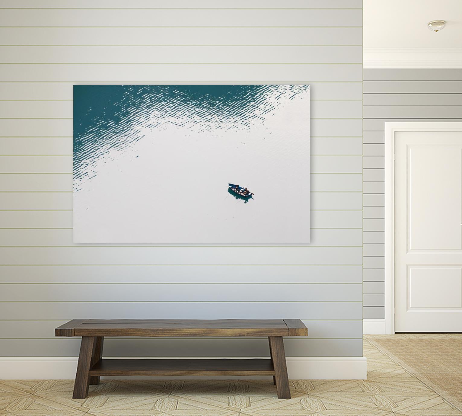 Lonely boat by Pexels on GIANT ART - blue nautical