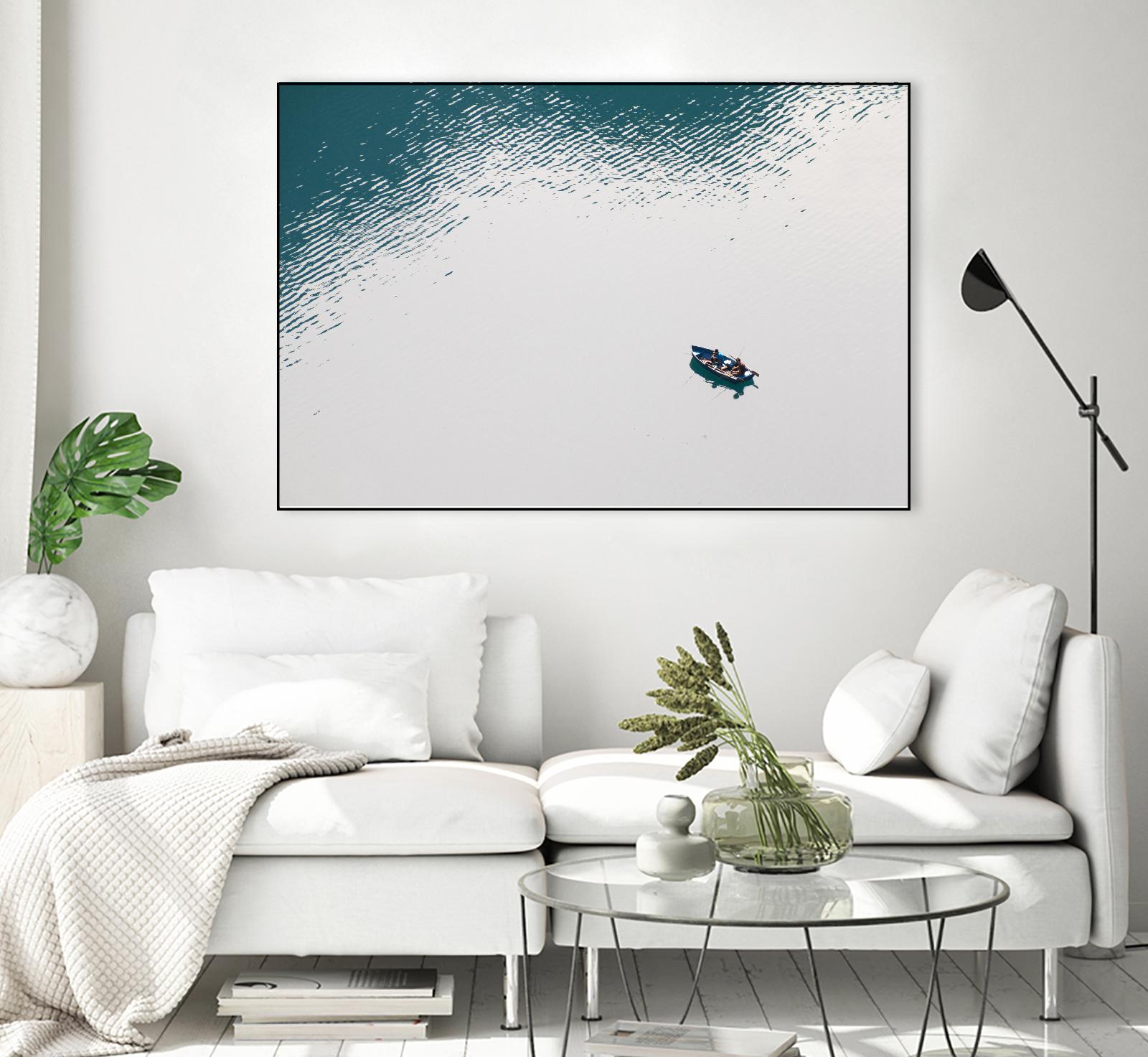 Lonely boat by Pexels on GIANT ART - blue nautical