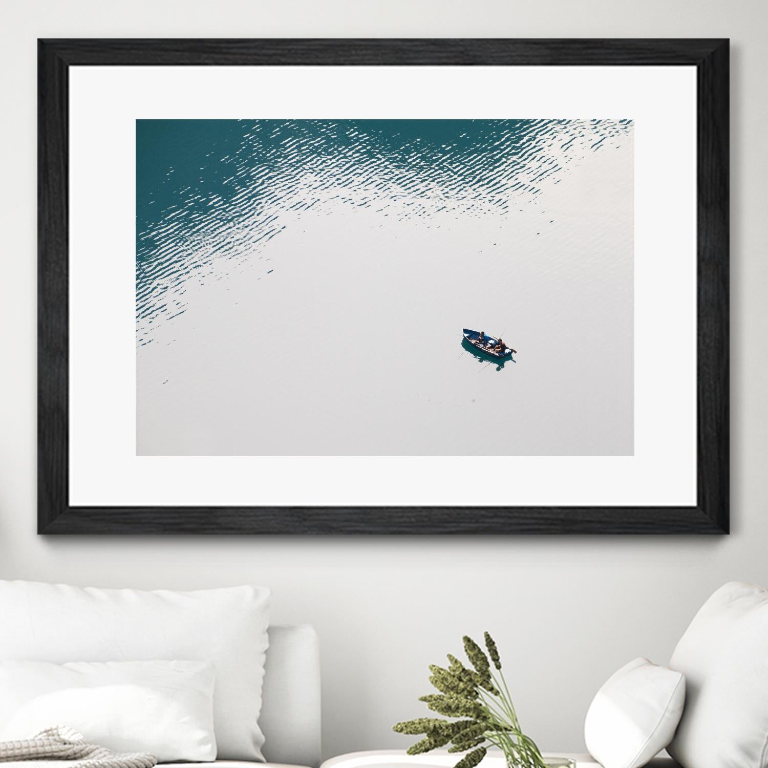 Lonely boat by Pexels on GIANT ART - blue nautical