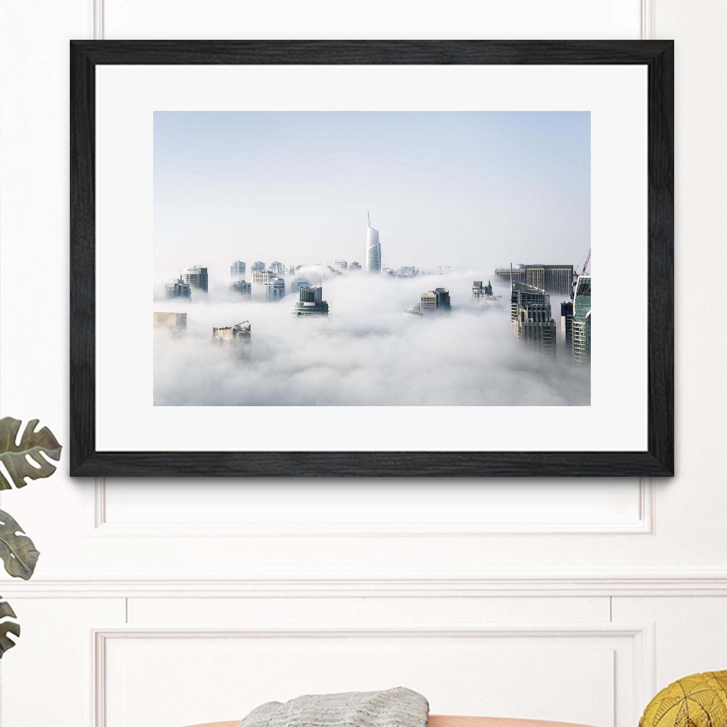 On top of the city by Pexels on GIANT ART - white city scene city above clouds