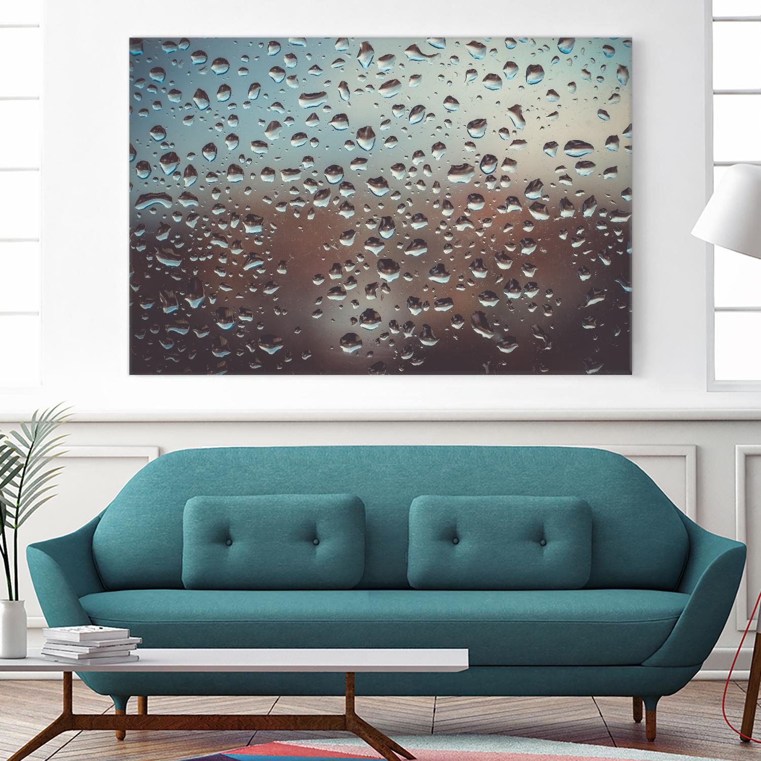 Rain drops by Pexels on GIANT ART - brown photo art