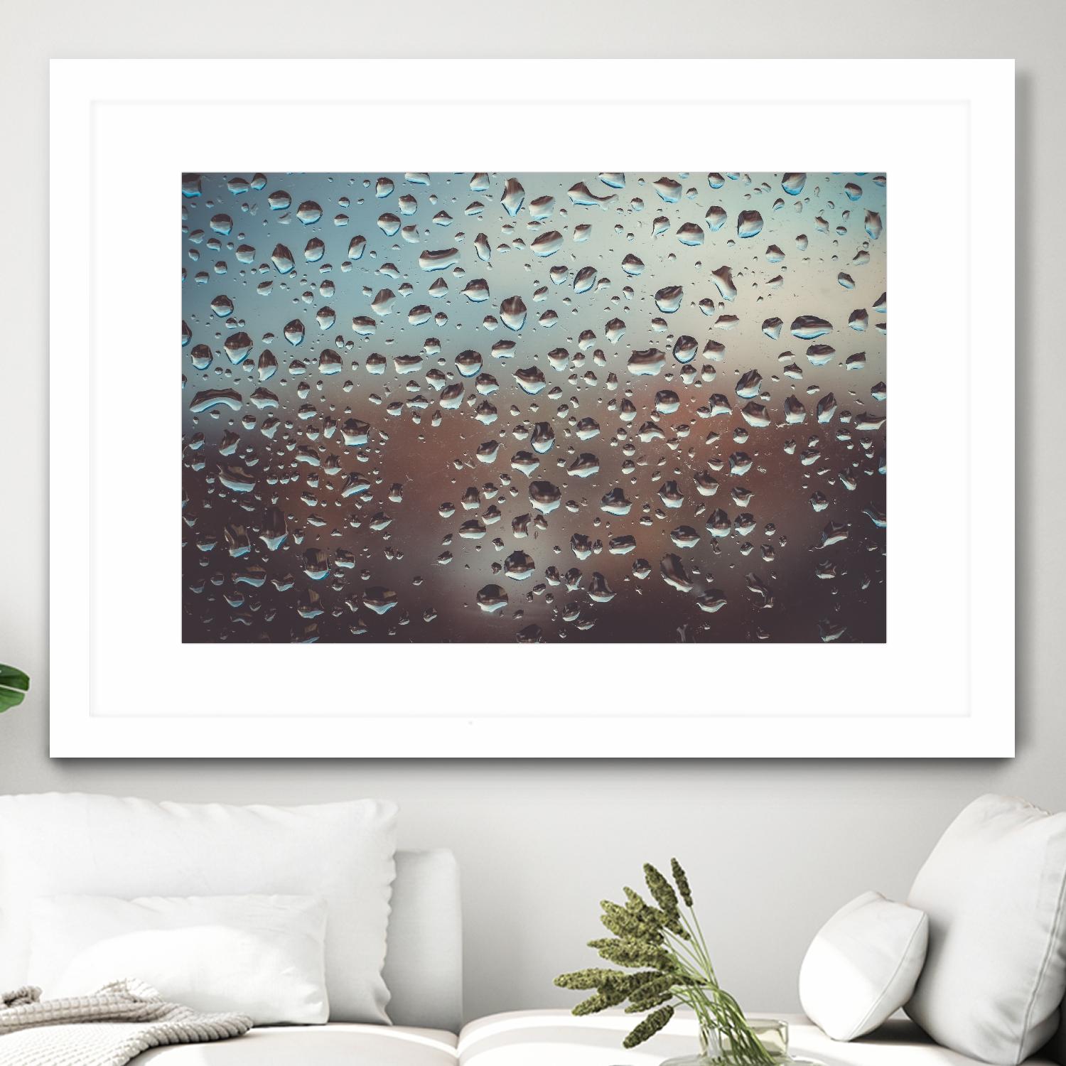 Rain drops by Pexels on GIANT ART - brown photo art