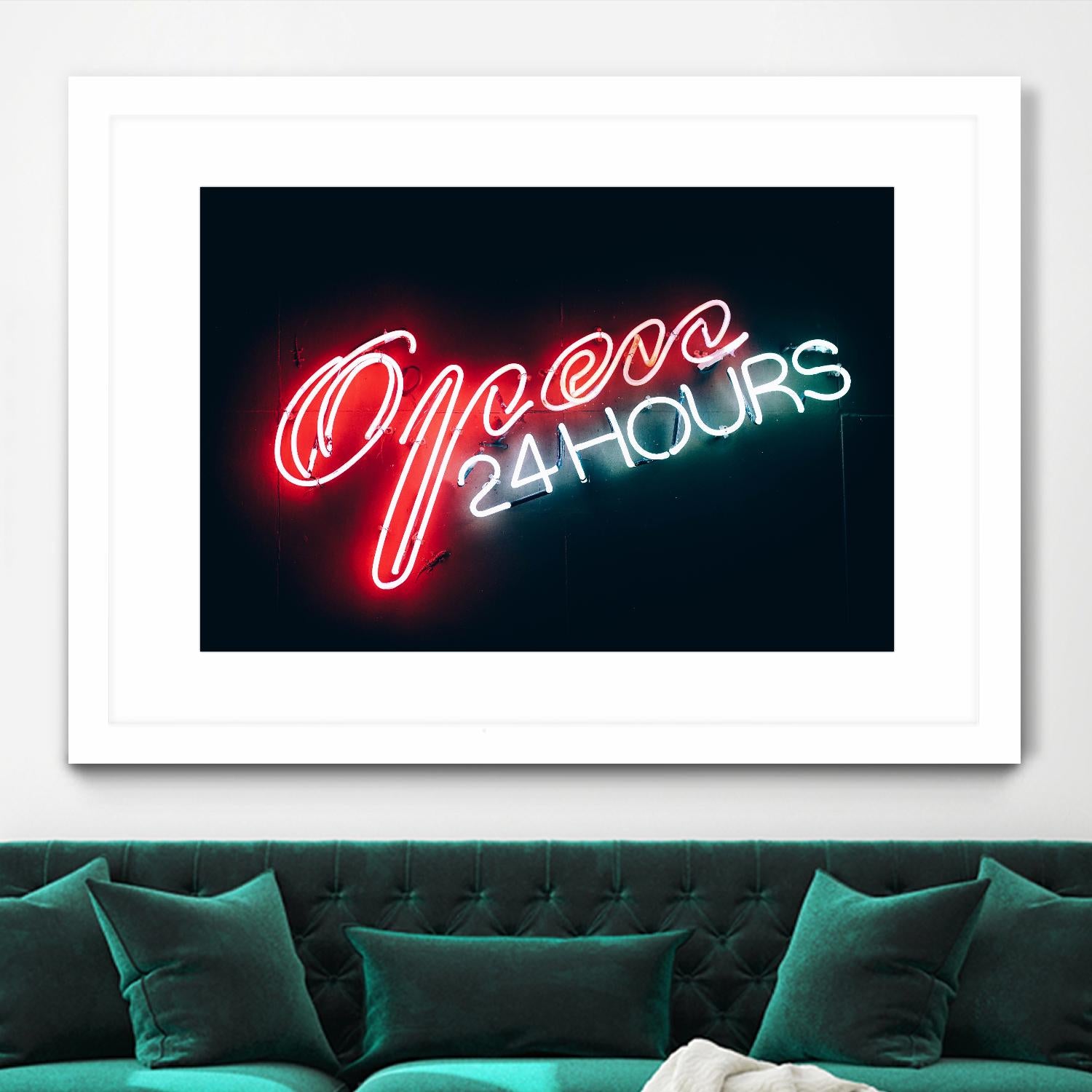 Open 24 hours by Pexels on GIANT ART - black photo art