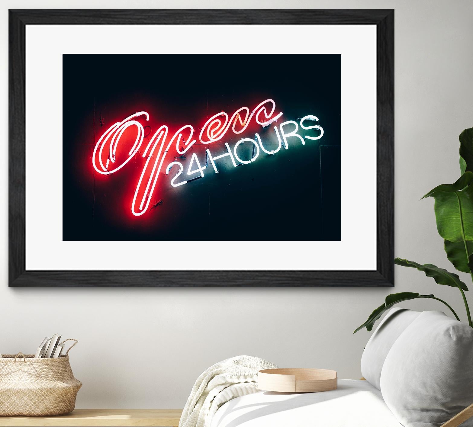 Open 24 hours by Pexels on GIANT ART - black photo art