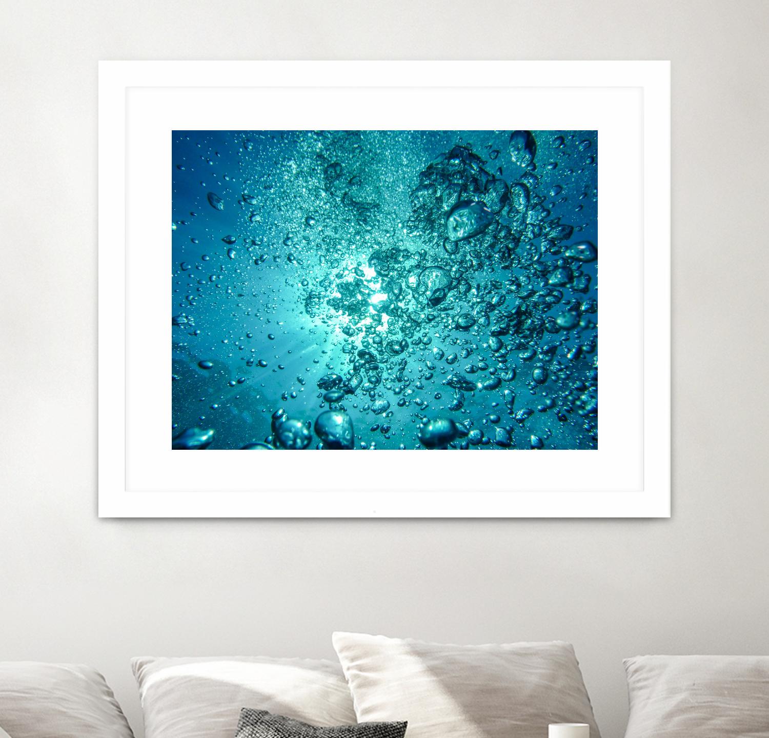 Bubbles by Pexels on GIANT ART - white sea scene bubbles in water