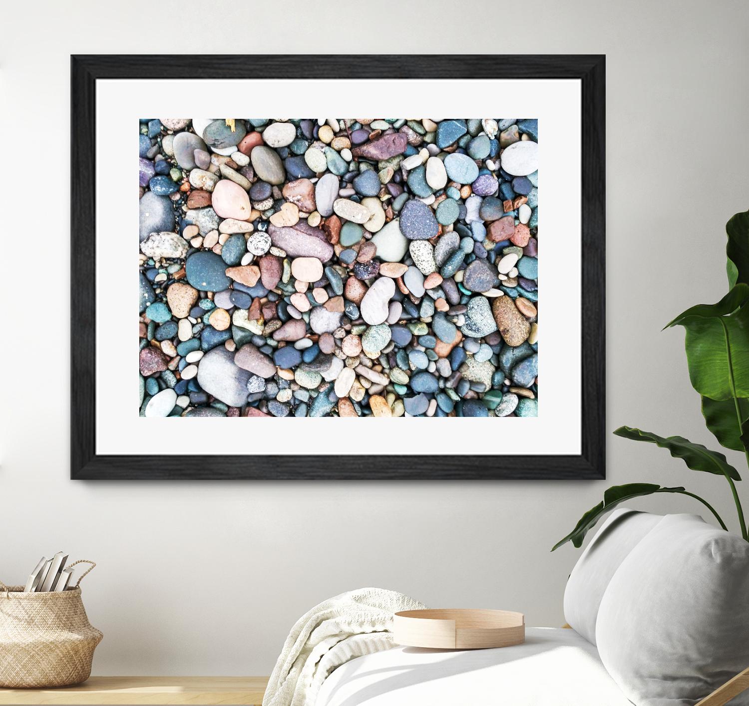 Pebbles by Pexels on GIANT ART - blue photo art