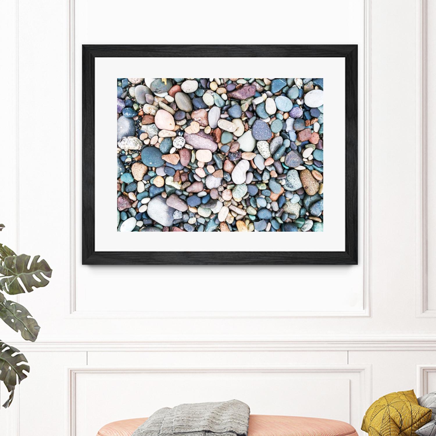 Pebbles by Pexels on GIANT ART - blue photo art