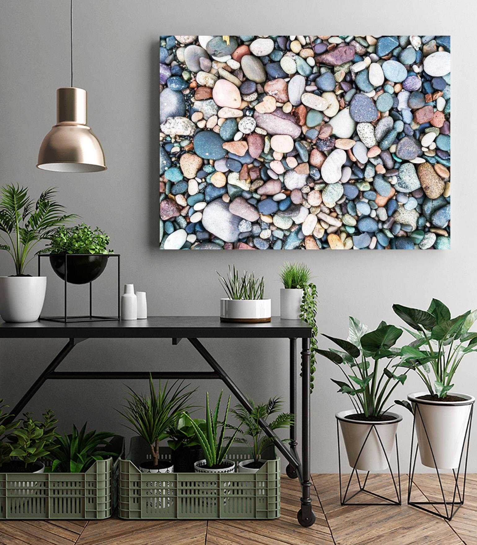 Pebbles by Pexels on GIANT ART - blue photo art
