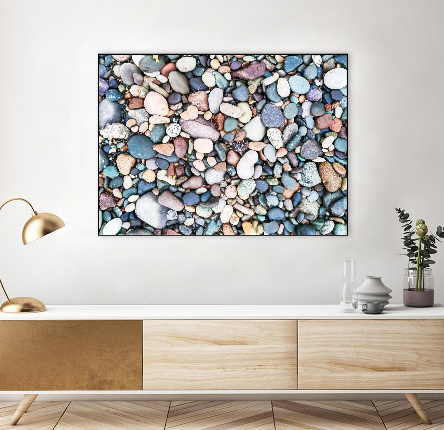 Pebbles by Pexels on GIANT ART - blue photo art