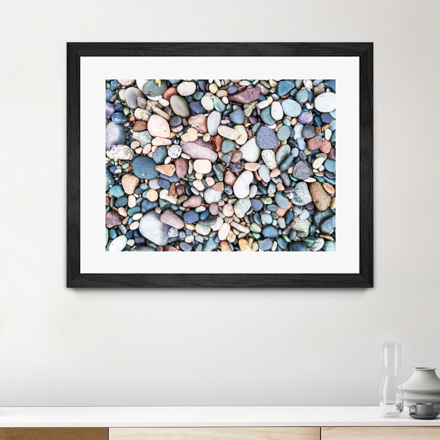 Pebbles by Pexels on GIANT ART - blue photo art