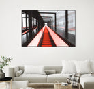 Red escalator by Pexels on GIANT ART - black photo art