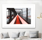 Red escalator by Pexels on GIANT ART - black photo art