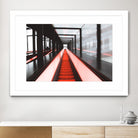 Red escalator by Pexels on GIANT ART - black photo art