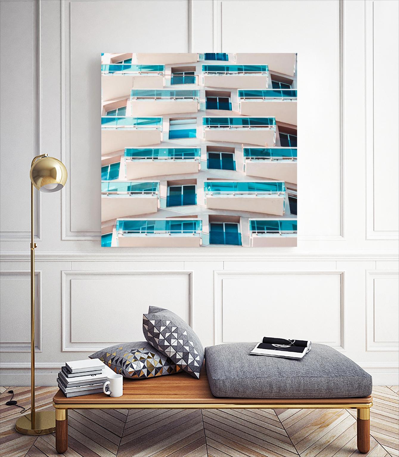 Balconies by Pexels on GIANT ART - blue architectural