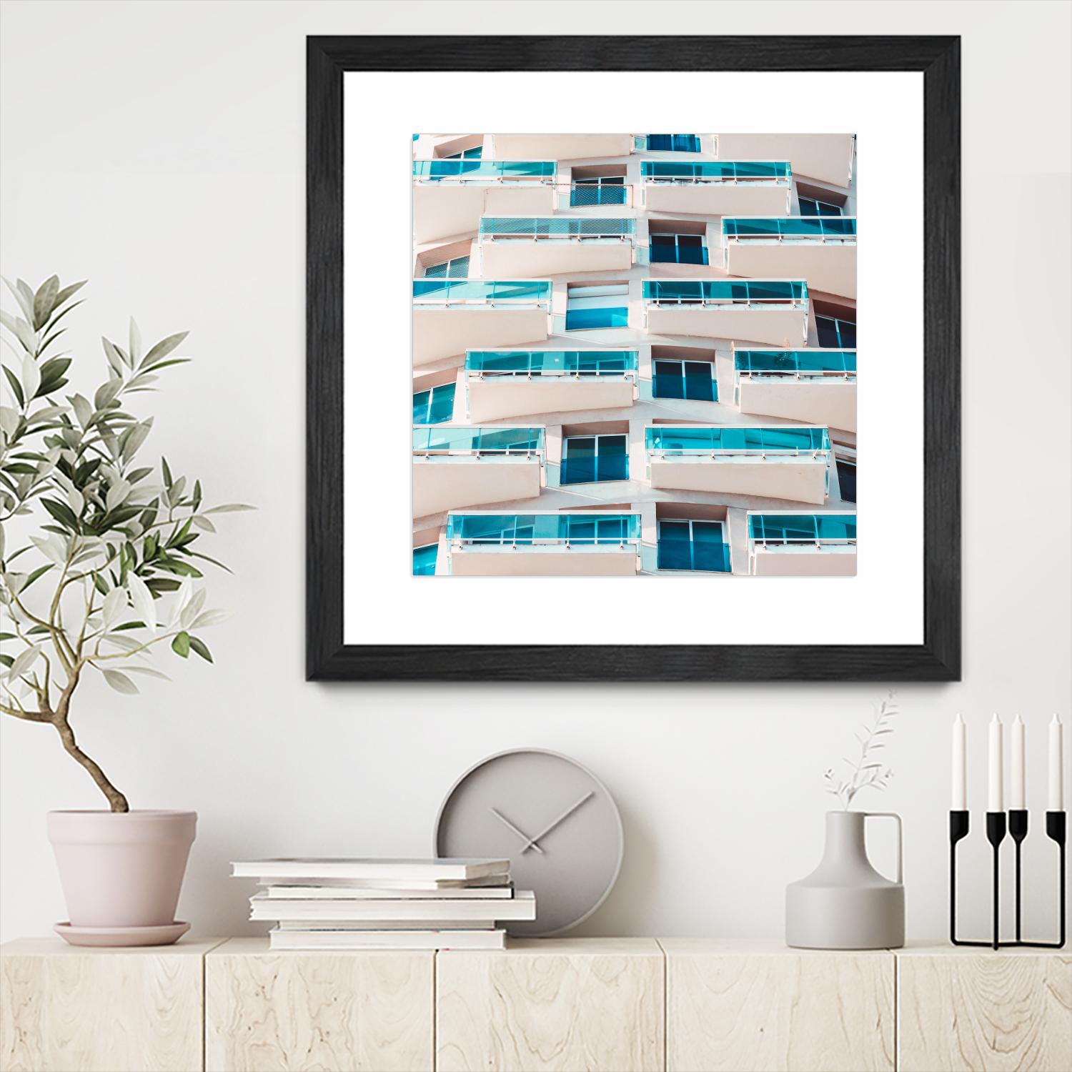 Balconies by Pexels on GIANT ART - blue architectural