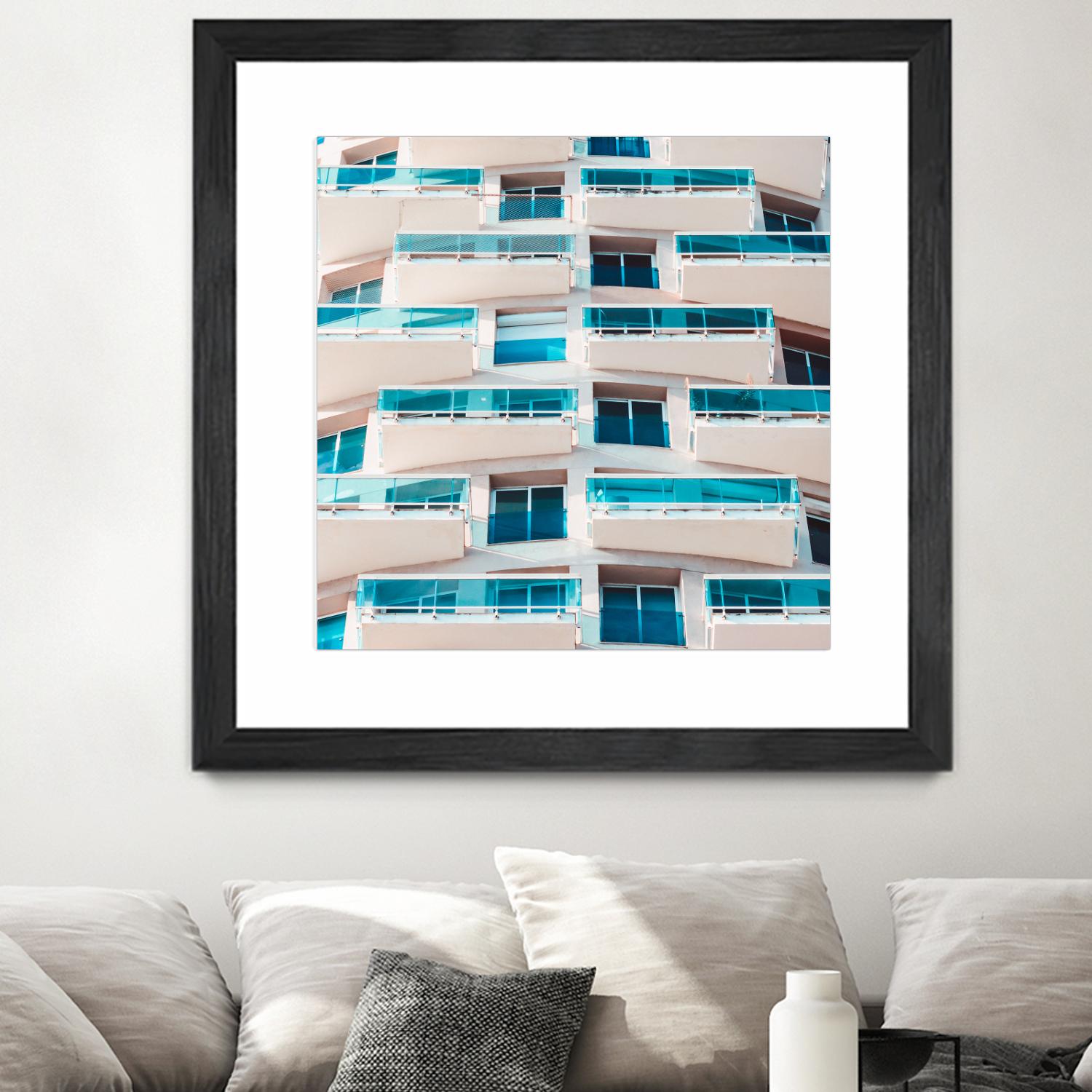 Balconies by Pexels on GIANT ART - blue architectural