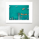 Boat traffic by Pexels on GIANT ART - orange sea scene