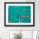 Boat traffic by Pexels on GIANT ART - orange sea scene