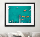 Boat traffic by Pexels on GIANT ART - orange sea scene